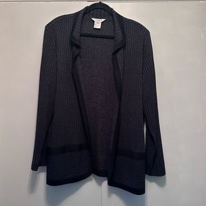 Exclusively Misook Women’s Sweater Size 2X Gray Open Front Cardigan Acrylic